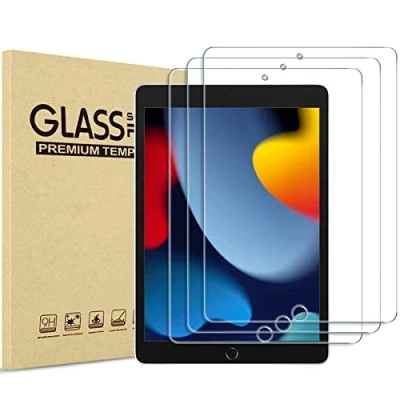 Afbeelding van ProCase [3 stuks beschermfolie voor iPad 10,2 inch 9e / 8e 7e generatie 2021/2020/2019, displaybeschermfolie 9H gehard glas Screen Protector film Clear