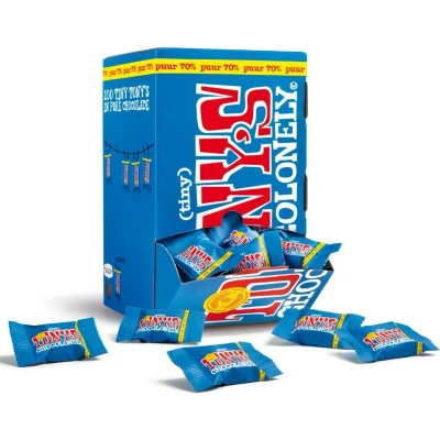 Afbeelding van Chocolade Tony&#039;s Chocolonely tiny puur doos 100 st