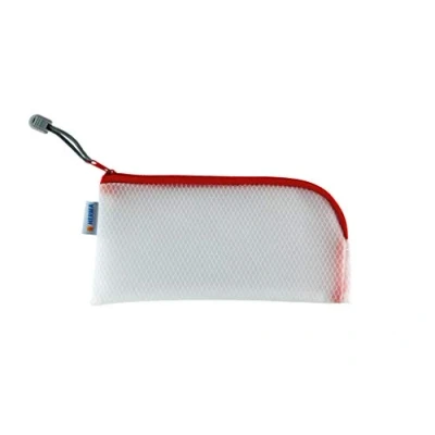 Afbeelding van HERMA 20002 Reisetui met ritssluiting, transparant rood, kleine afsluitbare zichttas rits, toilettas voor mobiele telefoon, oplaadkabel, cosmetica, pennen, sleutels