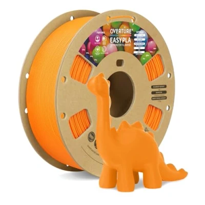 Afbeelding van OVERTURE EASY PLA filament 1,75 mm, 3D printerfilament 1 kg (2,2 lbs), maatnauwkeurigheid +/ 0,02 mm (Easy Orange Pompoen)