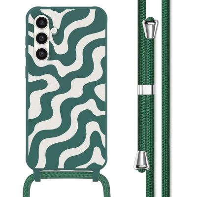 Afbeelding van Samsung Galaxy S23 FE Hoesje Siliconen en TPU (zacht) imoshion Softcase/Koordhoesje/Backcover Petrol Green Groovy Telefoonhoesje