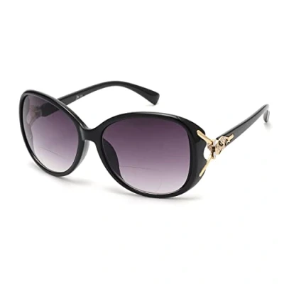 Afbeelding van JM Bifocale leesbril, rond, klassiek, voor dames, met kleurverloop, UV400, Zwart, One Size