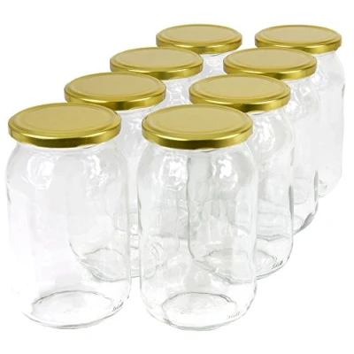 Afbeelding van Wamat Weckpotten, 900 ml, met deksel, goud, inmaakpotten, voorraadpotten, weck (hoeveelheid: 24 stuks.