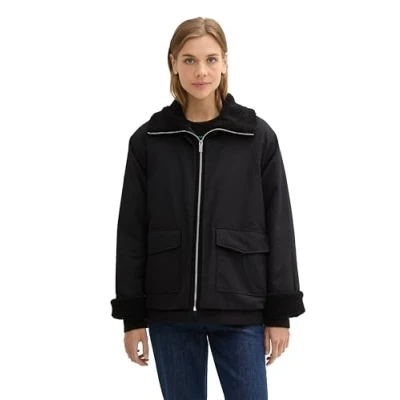 Afbeelding van TOM Tailor Denim Lichte jas, Dames, Maat: Medium, Deep black