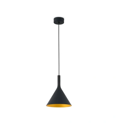 Afbeelding van Faro Lighting Pam LED Grote Dome Plafond Hanglamp Zwart, Goud