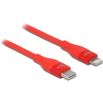 Afbeelding van Delock Data and charging cable USB Type C™ to Lightning™ for iPhone™, iPad™ iPod™ red 1 m MFi