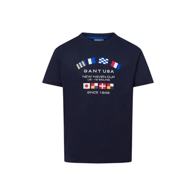 Afbeelding van GANT Graphic Tshirt print, Heren, Maat: Medium, Evening blue