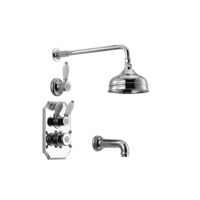 Afbeelding van Huber Victorian Thermostatische Inbouw Doucheset Brons 916.VT01H.BA