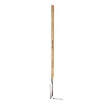 Afbeelding van Kent &amp; Stowe Lange steel 2 in 1 onkruidverwijderaar onkruidwieder met krabtang snijblad van roestvrij staal, moskrabber houten steel, lengte: 157 cm