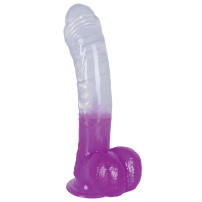 Afbeelding van You2Toys ‘Jolly Buttcock’ met Kleine Balzak en Grote Schacht Extreem Flexibel Verdikte Eikel op Zuigvoet 19 cm Transparant Paars