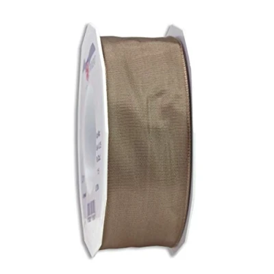 Afbeelding van Präsent Lyon Bedraad Taft Lint Taupe 40 mm Breedte, 25 m Lengte