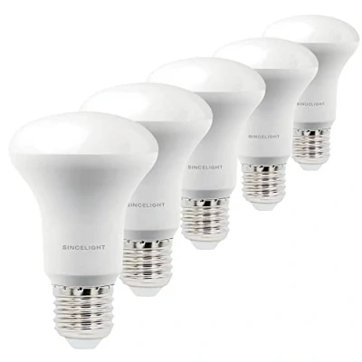 Afbeelding van SINCELIGHT E27 LED lamp spotlicht, R63 Reflector met melkachtige diffusor, 8W (Equivalent van 75W), Rijke Kleuren RA≈85, Koel Wit 6000K, 120 schijnwerperbundelhoek (Verpakking 5)