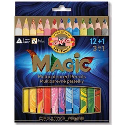 Afbeelding van Kleurpotloden Koh i Noor Jumbo Magic doos 13 kleuren