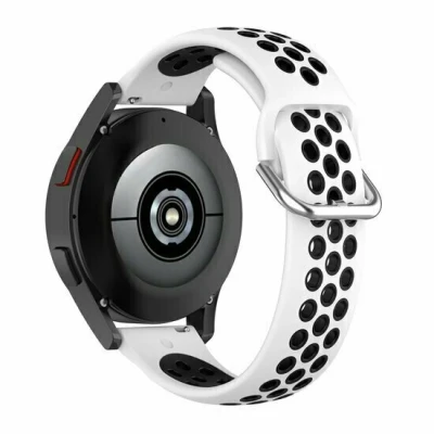 Afbeelding van Garmin Venu 2 &amp; 3 Siliconen sportbandje met gesp Wit + zwart