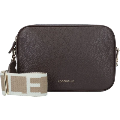 Afbeelding van COCCINELLE Leren Schoudertas Tebe Crossover Bag Fondant Brown Donkerbruin
