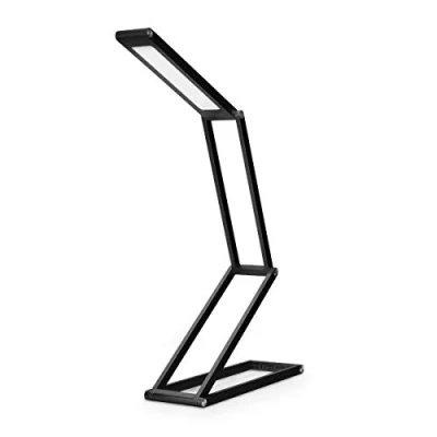 Afbeelding van kwmobile inklapbare aluminium LED lamp Tafellamp met oplaadbare accu, USB kabel en dimmer Als wandlamp op te hangen Zwart