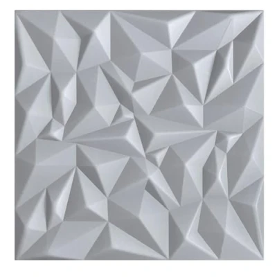 Afbeelding van 3D panelen, polystyreen, plafondpanelen, wandpanelen, piepschuim decors, plafonds, wandbekleding, 3 mm dik 50 x cm / 6m² 24 stuks (lichtgrijs 02)