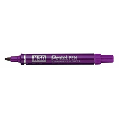 Afbeelding van Pentel, Permanent balpen N50, violet zwart, 12 stuks