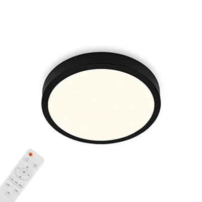 Afbeelding van BRILONER LED plafondlamp Starry Sky Dimbare afstandsbediening Zwart Ø28cm