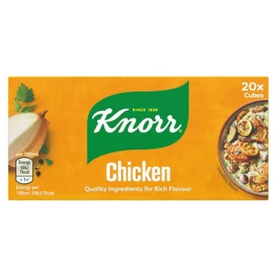 Afbeelding van Knorr Kippenbouillon Cubes glutenvrij om een rijke kipsmaak toe te voegen aan uw gerechten 20x 10 g