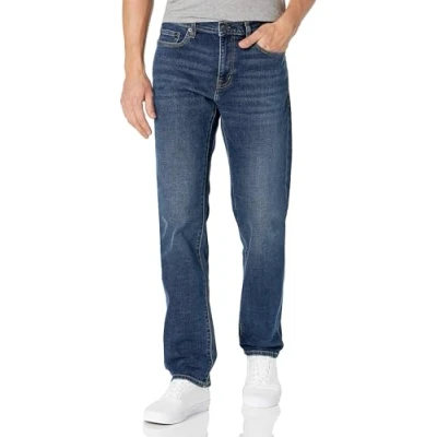 Afbeelding van Amazon Essentials Straight Fit Stretch Jeans,Donkere Vintage,36W / 32L