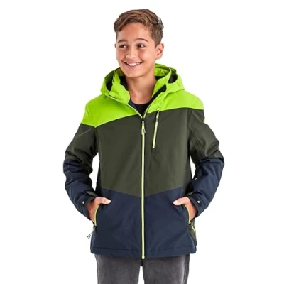 Afbeelding van Killtec Jongens SKI jack/functionele jas met capuchon en sneeuwvanger KSW 161 BYS JCKT, grijsmeltgroen, 116, 38494 000