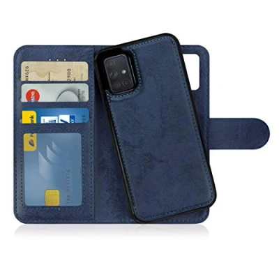 Afbeelding van MyGadget flip case voor Samsung Galaxy A71 magnetische cover in synthetisch lederen PU kaarthouder beschermhoes portemonnee krasbestendige donkerblauw