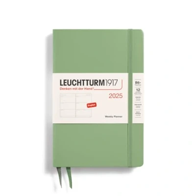 Afbeelding van Leuchtturm1917 Weekly Planner B6+ Paperback 12 maanden 2025 Hardcover Sage