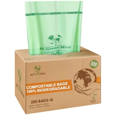 Afbeelding van Mr. Green Mind 100% biologische afvalzakken 2/3 liter 100 stuks Incl. dispenser