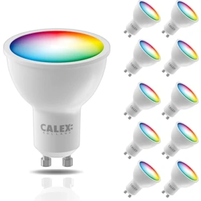Afbeelding van Calex Slimme LED Lamp 10 stuks GU10 RGB en Warm Wit 4.9W