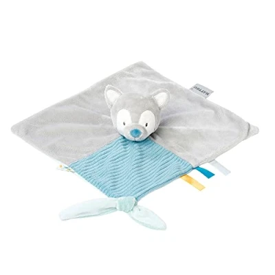 Afbeelding van Nattou Knuffeldoek van Tiloo de wolf, vriendje vanaf geboorte, 27 x cm, grijs, 498128