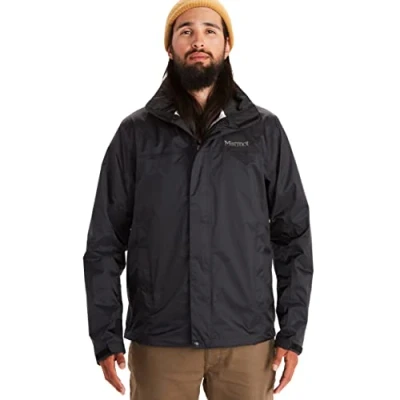 Afbeelding van Marmot Heren PreCip Eco Jacket, Waterdicht regenjack, winddichte regenjas, ademend; opvouwbaar hardshell windjack, ideaal voor fiets en wandeltochten, Black, L