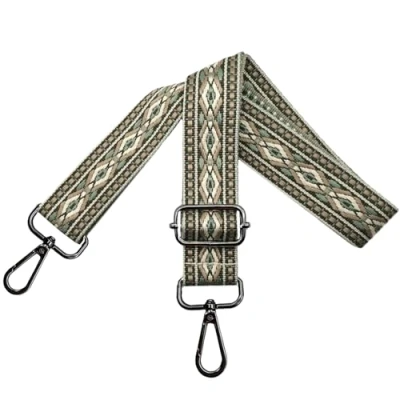Afbeelding van Verstelbare schouderriem voor tassen, draagriem dames, tasriem om te wisselen, breed 3,8 cm, met zwarte karabijnhaak, schoudertas, handtassen, legergroen, N42