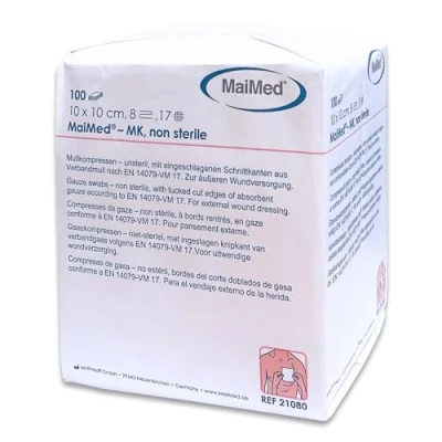 Afbeelding van MaiMed non woven gaascompressen 10cm x 8 laags 100 stuks