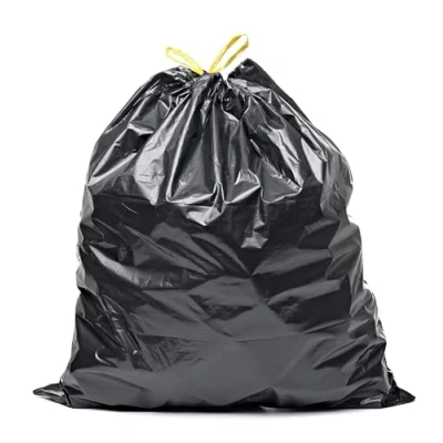 Afbeelding van Inoverse 10 stuks (1 rol) vuilniszakken 60 liter, scheurvaste vuilniszakken, afvalzakken, x 80 cm, zwarte vuilniszak, van gerecycled LDPE