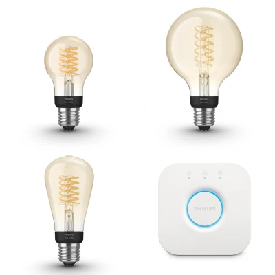 Afbeelding van Philips Hue Starterspakket Filament White E27 3 Lampen Mix