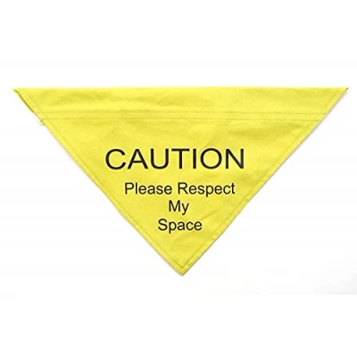 Afbeelding van Ancol Respect My Space Warning Bandana voor hond, klein/medium, geel