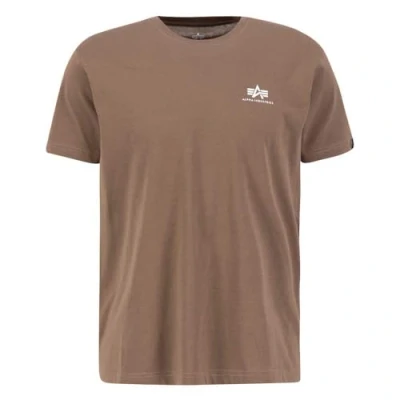Afbeelding van Alpha Industries Small LOGO Tshirt basic, Heren, Maat: Large, Taupe