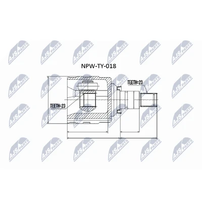 Afbeelding van Homokineet reparatie set, aandrijfas NTY NPW TY 018