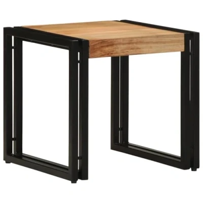 Afbeelding van vidaXL Salontafel Bruin, Zwart Massief acaciahout, ijzer 40 x 38 cm