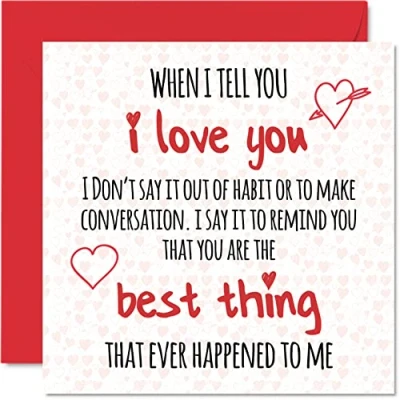 Afbeelding van Schattige Valentijnskaart voor hem haar I Love You, You Are The Best Thing Valentijnsdag kaart vriend vriendin man vrouw partner 145 mm x romantische wenskaarten verloofde