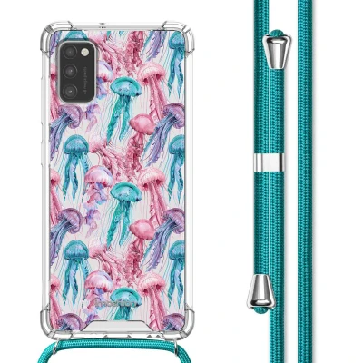 Afbeelding van Samsung Galaxy A41 Hoesje Kunststof iMoshion Softcase/Koordhoesje/Backcover Jellyfish Watercolor Telefoonhoesje