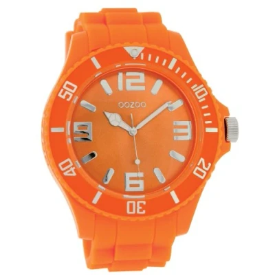 Afbeelding van OOZOO Timepieces fluo oranje horloge met rubber band C4333