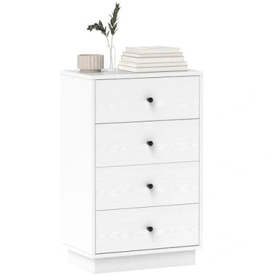 Afbeelding van HOMCOM Moderne commode met 4 laden, handgrepen, voor slaapkamer, woonkamer, 47 x 29 75 cm, wit