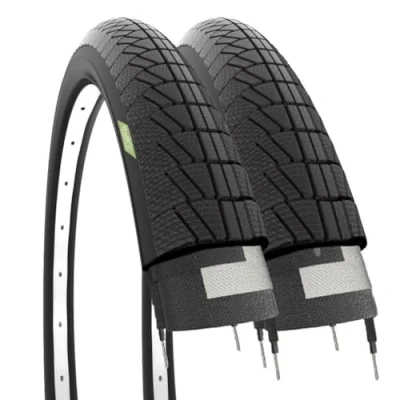Afbeelding van ECOVELO 2 banden 14 x 1,75 (47 254) voor stadsfiets, zwart, van rubber, fiets, uniseks, kinderen, zwart