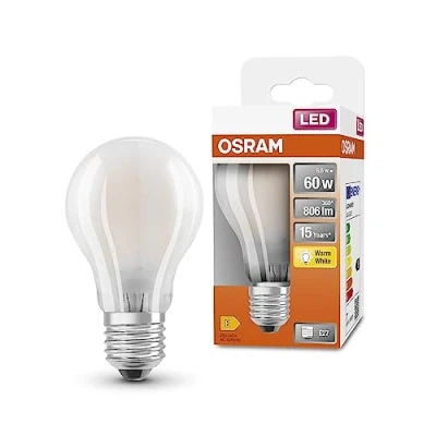 Afbeelding van OSRAM LED lamp Classic A 40 E27 filament helder 4W 470 Lumen warm wit niet dimbaar 2 stuks