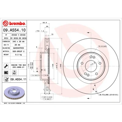 Afbeelding van Brembo Remschijf 09.A554.11
