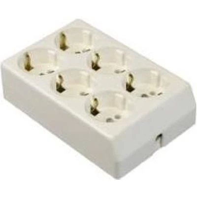 Afbeelding van VB 61230 Tafelcontactdoos 6 Voudig + RA Zonder Snoer Wit