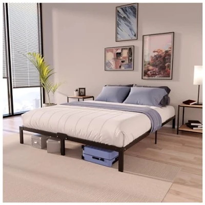 Afbeelding van Dreamzie Bedframe 120x200 cm met Lattenbodem en 120x190 Poten Hoogte van 35 Stevige Structuur, Eenvoudige Montage Opbergruimte