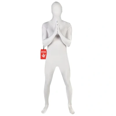 Afbeelding van Morphsuit Volledig lichaamskostuum wit, XL Originele bodysuit Voor volwassenen en kinderen Super rekbaar pak, geweldig doe het zelf feestoutfit Halloween, cosplay, verkleden mannen